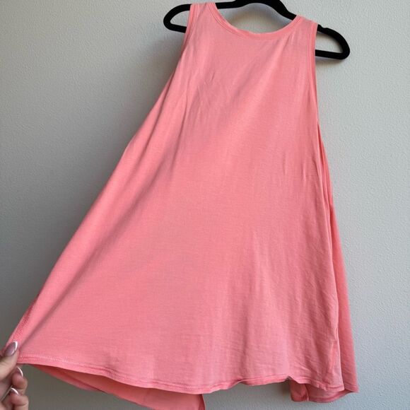 Lululemon All Tied Up Tank Light Coral Pink Pima Cotton Tie Back Size 4 Small - Picture 2 of 4